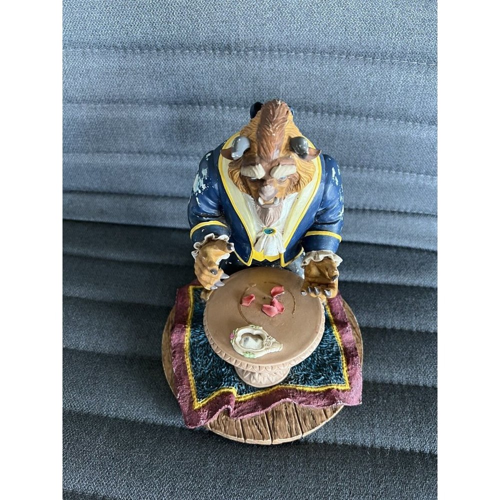 Disney THE BEAST WITH ROSE Figurine Beauty and the Beast Figure RARE- AS IS READ - Picture 2 of 10